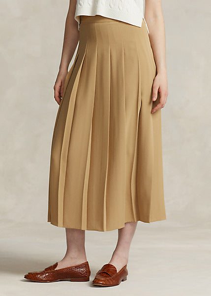 Polo Ralph Lauren - Satin Pleated A-Line Midi Skirt – Louie