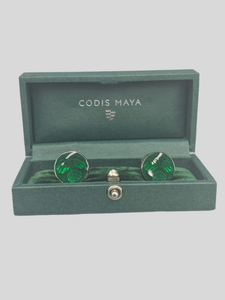 Codis Maya - Clover Cuffs in Emerald.