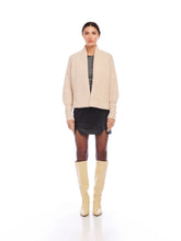 Load image into Gallery viewer, Model wearing Fifteen Twenty - Cely Cropped Cardigan in Bone.
