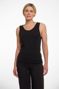 Model wearing Rino & Pelle - Dulani Tanktop with Embroidery in Black.