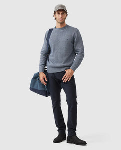 Model wearing Rodd & Gunn - Gunn Knit Sweater in Indigo.