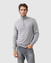 Load image into Gallery viewer, Model wearing Rodd &amp; Gunn - Calderwell Knit in Smoke.
