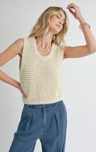 Load image into Gallery viewer, Model wearing Sadie &amp; Sage Elsie Sweater Tank in Ivory.
