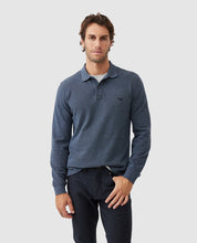 Load image into Gallery viewer, Model wearing Rodd &amp; Gunn - LS Gunn Polo in Marine.
