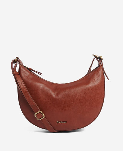 Barbour Laire Leather Sling Bag in Brown.