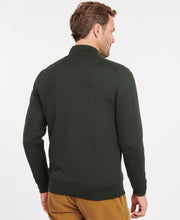 Load image into Gallery viewer, Model wearing Barbour Gamlin Half Zip Sweater Olive - back.
