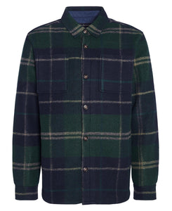 Barbour Chapter Tailored Check Overshirt in Green Loch Tartan.