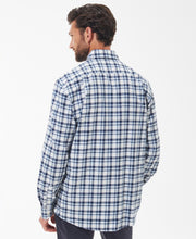 Load image into Gallery viewer, Model wearing Barbour Turville Checked Shirt in Blue - back.
