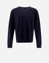 Load image into Gallery viewer, Herno Men&#39;s Wool V-Neck LS Sweater in Blue.
