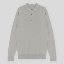 Load image into Gallery viewer, John Smedley - Bradwell L/S Cotton Polo Shirt in parchment.
