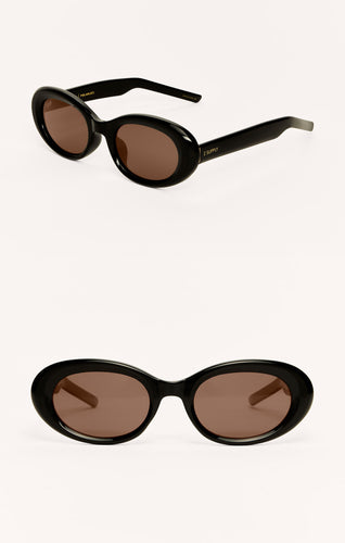 ZSupply Dayglow Sunglasses in polished black - brown polarized.