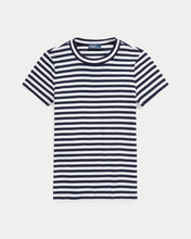 Load image into Gallery viewer, Polo Ralph Lauren - Striped Ribbed Cotton Crewneck Tee in Navy/White.
