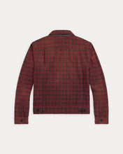 Load image into Gallery viewer, RRL - Long Sleeve Cotton Check Woven Highway Shirt Jacket in Black/Red - back.
