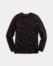 Load image into Gallery viewer, RRL - Long Sleeve Textured Cotton Waffle Knit Shirt in Faded Black - back.
