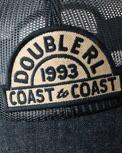 RRL - Nylon/Cotton Mesh "Coast To Coast" Patch Denim-bill Trucker Hat in Navy.