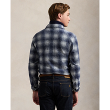 Load image into Gallery viewer, Model wearing POLO Ralph Lauren - LS Knit Flannel Button-Down Sportshirt in Navy - back.
