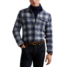 Load image into Gallery viewer, Model wearing POLO Ralph Lauren - LS Knit Flannel Button-Down Sportshirt in Navy.
