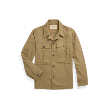 Load image into Gallery viewer, RRL - L/S Cotton Safari Infantry Overshirt in Dark Tan.
