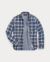 Load image into Gallery viewer, RRL - Plaid Double-Faced Workshirt in Blue Multi.
