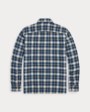 Load image into Gallery viewer, RRL - Plaid Double-Faced Workshirt in Blue Multi - back.
