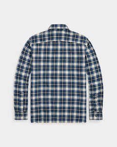 RRL - Plaid Double-Faced Workshirt in Blue Multi - back.