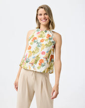 Load image into Gallery viewer, Model wearing Leo &amp; Ugo Olivia Floral Tie Back Top in Off White/Floral.
