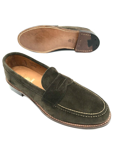 LaRossa Shoe and Alden loden suede penny loafer special make up.